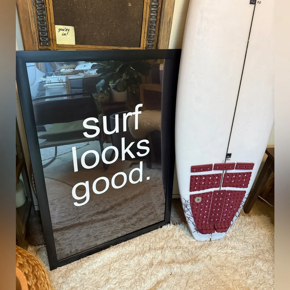 New Original Art Surf Looks Good Black and white Framed Poster Print 24x36”